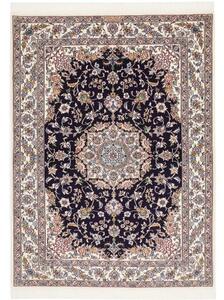 Tappeto Nain 6la Medaglione Floreale Blu Notte Avorio 118x162 Cm