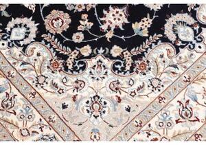 Tappeto Nain 6la Medaglione Floreale Blu Scuro Avorio 118x175 Cm