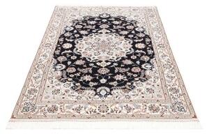 Tappeto Nain 6la Medaglione Floreale Blu Scuro Avorio 118x175 Cm