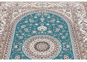 Tappeto Nain 6la Medaglione Floreale Azzurro Avorio 128x200 Cm