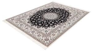 Tappeto Nain 6la Medaglione Floreale Blu Notte Avorio 159x205 Cm