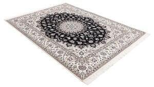 Tappeto Nain 6la Medaglione Floreale Blu Notte Avorio 159x205 Cm