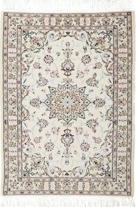 Tappeto Nain 6la Medaglione Floreale Avorio Blu Polvere 65x90 Cm