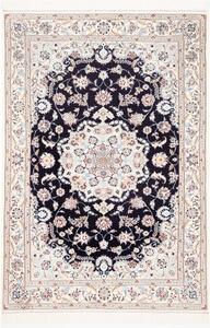 Tappeto Nain 6la Medaglione Floreale Blu Scuro Avorio 118x175 Cm