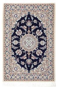 Tappeto Nain 6la Medaglione Floreale Blu Notte Avorio 63x94 Cm