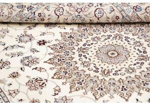 Tappeto Nain 6la Medaglione Floreale Avorio Blu 141x214 Cm