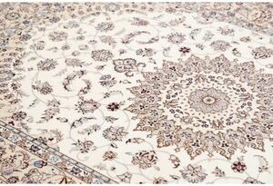 Tappeto Nain 6la Medaglione Floreale Avorio Blu 141x214 Cm