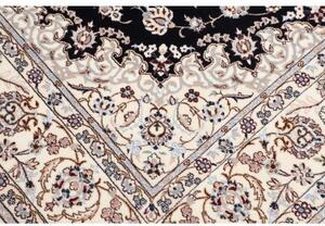 Tappeto Nain 6la Medaglione Floreale Crema Blu Scuro 160x202 Cm