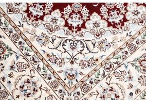 Tappeto Nain 6la Medaglione Floreale Rosso Scuro Avorio 163x245 Cm