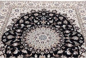 Tappeto Nain 6la Medaglione Floreale Blu Notte Avorio 159x205 Cm