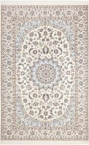 Tappeto Nain 6la Medaglione Floreale Avorio Azzurro 163x253 Cm