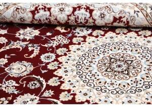 Tappeto Nain 6la Medaglione Floreale Rosso Scuro Avorio 163x245 Cm