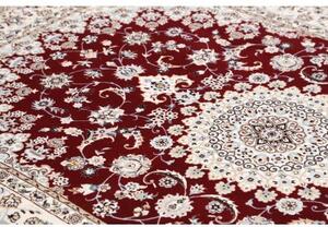 Tappeto Nain 6la Medaglione Floreale Rosso Scuro Avorio 163x245 Cm