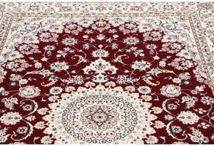 Tappeto Nain 6la Medaglione Floreale Rosso Scuro Avorio 163x245 Cm