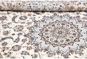 Tappeto Nain 6la Medaglione Floreale Avorio Azzurro 163x253 Cm