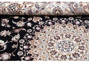 Tappeto Nain 6la Medaglione Floreale Crema Blu Scuro 160x202 Cm