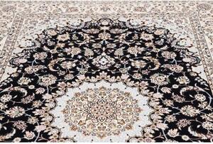 Tappeto Nain 6la Medaglione Floreale Blu Scuro Avorio 162x246 Cm