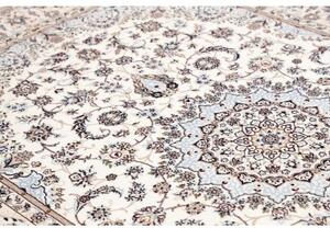 Tappeto Nain 6la Medaglione Floreale Avorio Azzurro 163x253 Cm