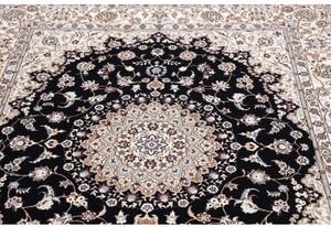 Tappeto Nain 6la Medaglione Floreale Crema Blu Scuro 160x202 Cm