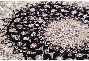 Tappeto Nain 6la Medaglione Floreale Crema Blu Scuro 160x202 Cm