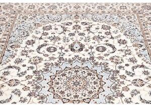 Tappeto Nain 6la Medaglione Floreale Avorio Azzurro 163x253 Cm