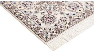 Tappeto Nain 6la Medaglione Floreale Avorio Blu Quadrato 164x163 Cm