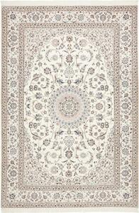 Tappeto Nain 6la Medaglione Floreale Avorio Blu Scuro 204x298 Cm