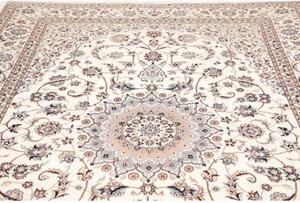 Tappeto Nain 6la Medaglione Floreale Avorio Blu Scuro 204x298 Cm
