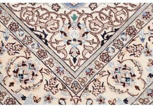 Tappeto Nain 6la Medaglione Floreale Avorio Azzurro Quadrato 151x154 Cm