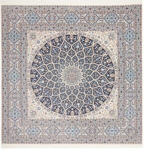 Tappeto Nain 6la Stilizzato Blu Scuro Avorio Quadrato 207x205 Cm
