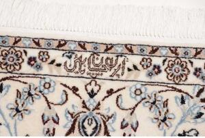 Tappeto Nain 6la Medaglione Floreale Avorio Blu Quadrato 164x163 Cm