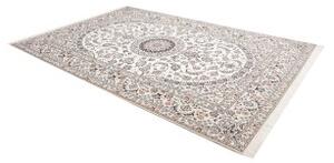 Tappeto Nain 6la Medaglione Floreale Avorio Blu 214x315 Cm