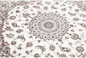 Tappeto Nain 6la Medaglione Floreale Avorio Blu Quadrato 164x163 Cm