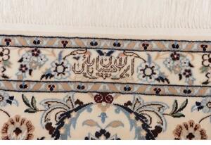 Tappeto Nain 6la Medaglione Floreale Avorio Blu 214x315 Cm