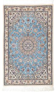 Tappeto Nain 6la Medaglione Floreale Azzurro Avorio 60x97 Cm