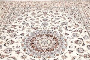 Tappeto Nain 6la Medaglione Floreale Avorio Blu 207x314 Cm
