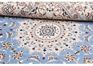 Tappeto Nain 6la Medaglione Floreale Avorio Azzurro Quadrato 151x154 Cm