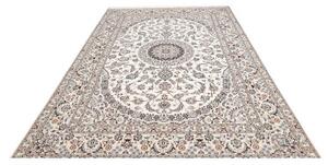 Tappeto Nain 6la Medaglione Floreale Avorio Blu 214x315 Cm