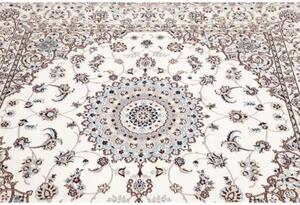 Tappeto Nain 6la Medaglione Floreale Avorio Blu Quadrato 164x163 Cm