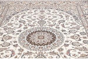 Tappeto Nain 6la Medaglione Floreale Avorio Blu 214x315 Cm