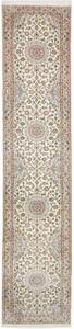 Tappeto Nain 6la Medaglione Floreale Avorio Blu Chiaro Corsia 85x405 Cm