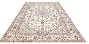 Tappeto Nain 6la Medaglione Floreale Avorio Blu Scuro 204x298 Cm