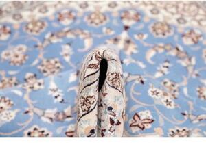 Tappeto Nain 6la Medaglione Floreale Avorio Azzurro Quadrato 151x154 Cm
