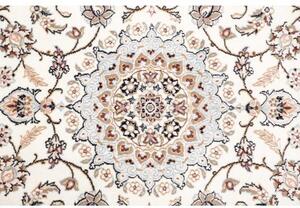 Tappeto Nain 6la Medaglione Floreale Avorio Blu Chiaro Corsia 85x405 Cm