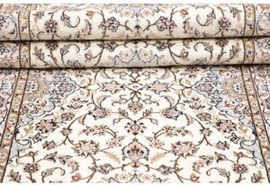Tappeto Nain 6la Medaglione Floreale Avorio Blu Chiaro Corsia 85x405 Cm
