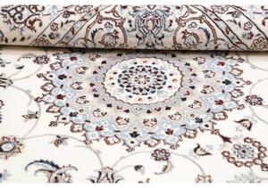 Tappeto Nain 6la Medaglione Floreale Avorio Blu Quadrato 164x163 Cm