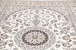 Tappeto Nain 6la Medaglione Floreale Avorio Blu Scuro 209x316 Cm