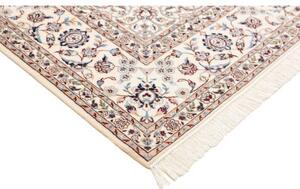 Tappeto Nain 6la Medaglione Floreale Avorio Blu Scuro 204x298 Cm