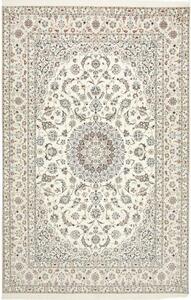Tappeto Nain 6la Medaglione Floreale Avorio Blu 207x314 Cm