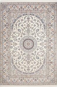 Tappeto Nain 6la Medaglione Floreale Avorio Blu 214x315 Cm